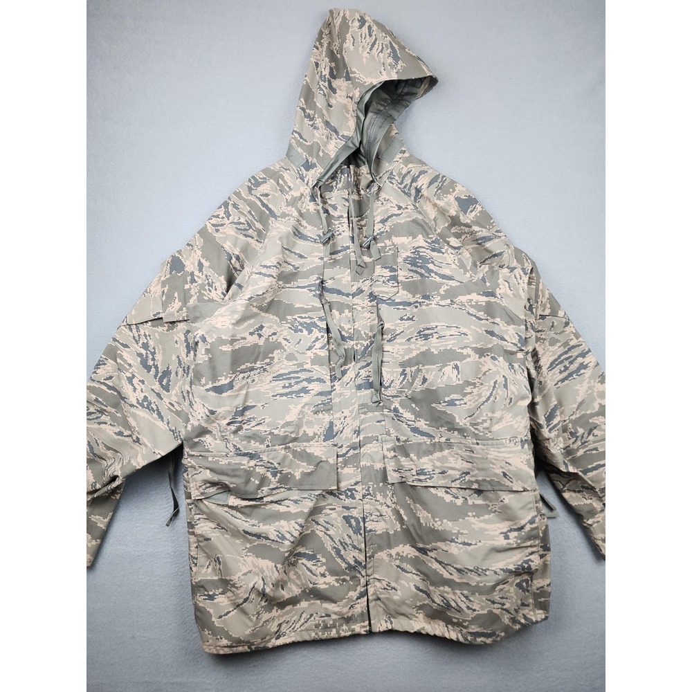 Valley Apparel APECS Parka Mens Large LT Gray Digital Camo GORE-TEX Hooded Coat
